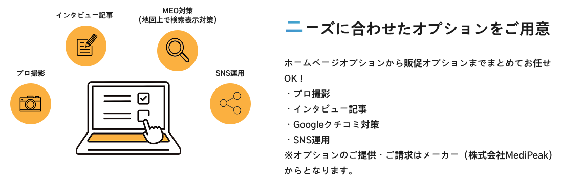 ニーズに合わせたオプションをご用意